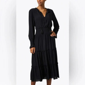 SAIL TO SABLE
Black Smocked Midi Dress small